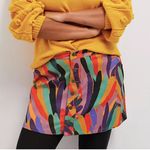 Farm Rio  Colorful Button-Front Corduroy  Mini Skirt Photo 0