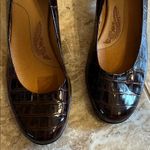 Sofft Rivoli Faux Crocodile Brown Patent Leather Kitten Heels Photo 6