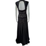 Sue Wong Nocturne Black Lace Beaded V Neck Cap Sleeve Maxi Dress Size 6 Photo 4