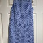 Loft Light Blue Lace Dress with High Neckline Photo 0