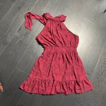MI AMI FRANCESCAS‎ Deanna Jacquard Halter Mini Dress XL Extra Large Lace Floral Red Photo 2