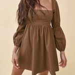 Exlura NWT  • Mini Dress • Brown • Long Sleeves • Puff Sleeves • XXL Photo 0