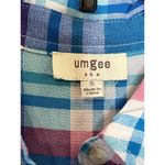 Umgee Sleeveless Plaid Front Button Shirt Dress Hi-Lo Lace Hem Women Small Multi Photo 1