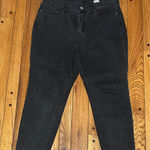 Old Navy  Black Straight High Rise Jeans Raw Hem Size 12 Photo 0