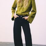 ZARA Light Pistachio Fitted Shirt with Pockets Photo 0