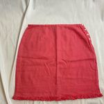 136 Vintage 90’s Gap Linen Pink frayed hem Skirt 10 Princess Preppy Old Money Photo 0