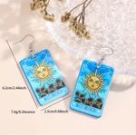 None The Sun Tarot Card Dangle Earrings NWT Photo 2