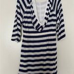 Kenneth Cole Reaction Navy and White Striped Tunic Blue Size XL Photo 4