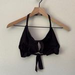 Ralph Lauren Vintage  Bikini Swim Top Ruffle Halter Logo Back Gold Beach Pool EUC Photo 0