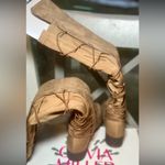 Light Brown Strappy Back Knee High Boots Tan Size 7.5 Photo 4