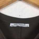 ZARA  Olive Green Mini Dress Size Medium Long Sleeve Drop Waist Shift 100% Cotton Photo 4