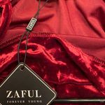 Zaful Cowl Front Velvet Mini Dress - Red Wine Photo 11