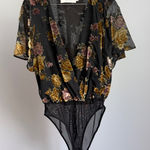 ASTR The Label Floral Velvet Burnout Bodysuit Witchy Goth Size M Black Size M Photo 0