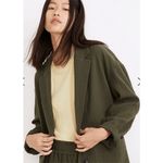 Madewell  Shaw Olive Green Diamond Jacquard Blazer Womens Small Photo 4