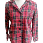 Ralph Lauren Lauren Size Medium Red Tartan Plaid Pajama Top Embroidered Initials Photo 0