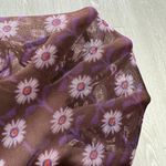 Lavender Moon Shirt Womens XL Sheer Mesh Floral Print Long Sleeve Retro Preppy Brown Photo 9