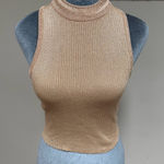Topshop  cropped sleeveless Mock turtleneck metallic gold wool blend 6 sweater Photo 0