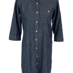 Freaks Store Blue Shirt Dress Medium Button Down Long Sleeve Casual Minimalist Photo 0