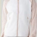Lululemon {4} Var-City Bomber Jacket White Heathered Naked Butter Pink Photo 0