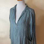 CP Shades Teton Tunic Top 100% linen blue lightweight SMALL Photo 3