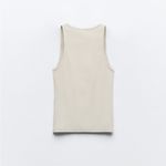 Zara NWOT Beige Ribbed Tank Top Photo 4