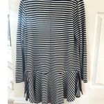 Soft Surroundings Calista Grey & Black Stripe Lightweight Peplum Jacket Photo 5