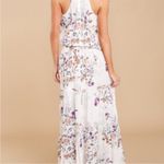 Lovestitch Halter Smocked Waist Floral Maxi Dress Large Photo 13