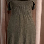 Loft  Brown Wool Blend Off Shoulder Sweater Dress Photo 0