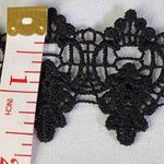 Wide Black lace Choker Necklace New Silver Photo 2