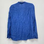 Nic+Zoe  Women’s Petite Large Linen Blue 3/4 Button Down Top Blouse Breathable Photo 8