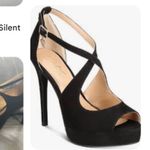 Thalia Sodi  Chelsie Platform Heels Black Faux Suede Size 8 Peep Toe Hoco Photo 5