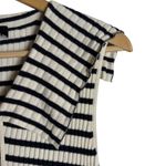 Rixo Antibes Navy White Striped Ribbed Knit Collared Sleeveless Midi Dress M Blue Size M Photo 8