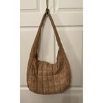 Large Puffer Quilted Women's Shoulder Tote Bag in Tan Photo 2