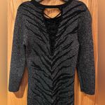 EXPRESS  Metallic Shimmer Lace Up Animal Print Stretchy Mini Dress Size Small‎ Photo 8