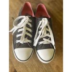 Converse  All Star Low Top Sneakers Black Denim with Pink Interior Women’s Sz 6 Photo 1