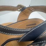 Clarks  Collection Zia Castle Black Leather Wedge Ankle Strap Sandal Women Sz 10M Photo 8