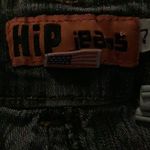 Y2K Size 7 Hip Jeans Smoked Denim Bermuda Shorts With Gold Stiching On Pockets Photo 4