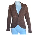 Apt. 9  small petite brown/mocha knit cardigan fitted hip length button sweater Photo 2