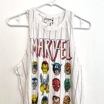 Forever 21 x MARVEL Striped Marvel Muscle Tee White Avengers Graphic Tank Top S Photo 2