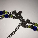 Chico's  Vintage Blue & Yellow Silver Tone Beaded Boho Necklace Photo 5