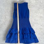 Amanda Uprichard Sleeveless Chantal Smocked Waist Mini Dress Blue Sz Medium Photo 5