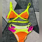 Neon Orange and Pink Bikini Set Size M Size M Photo 12