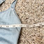 As You Wish As U Wish Chambray Denim Cotton Tie Front Romper in Sky Blue Small Photo 9