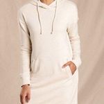 Toad&Co Cream Organic Cotton Long Sleeve Hooded Sweatshirt Dress Size S Tan Photo 0