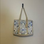 Antik Kraft  Hand-Painted Jute Woven Tote Bag Photo 1