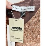 NWT Delfi Collective Hannah Sequin Asymmetric Mini Dress Bronze Women's Medium Brown Photo 5