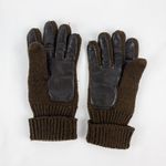 Interpur Vintage Brown Knit Fabric Vinyl Patch Gloves Womens One Size Photo 9