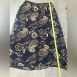 Rena Rowan 90s Vintage 100% Silk Maxi Skirt Dark Floral Paisley Black Tan Plus Size 16 Boho Photo 9