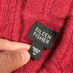 Eileen Fisher Cardigan Nubby Knit Sweater Hooded Front Zip Longsleeve in Red M Photo 8
