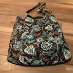 Vera Bradley curvy tote bag l teal, brown, white paisley design Photo 1